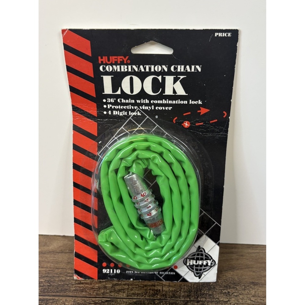 Vintage Huffy 4 Digit Combination 36" Chain Lock Bicycle Bike Green